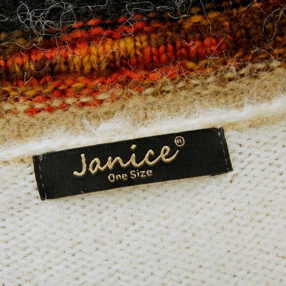 Janice Fair Isle Knit Striped Knee Length Cardigan Multicolors Women One Size - Picture 15 of 16